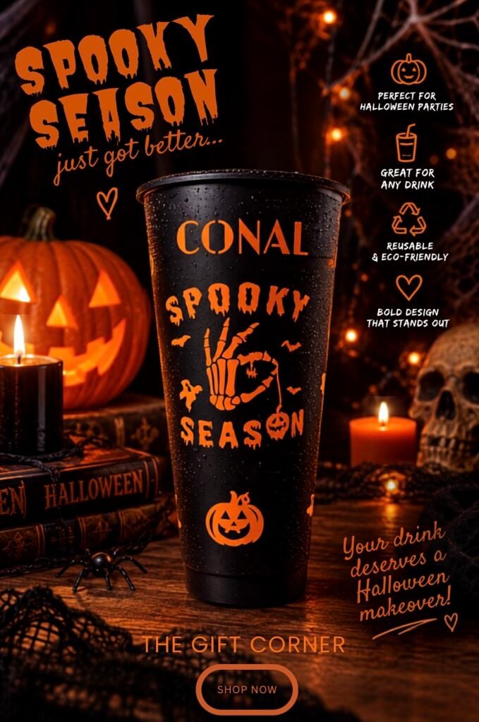 Black Halloween reusable cup social media campaign by ML Media Co