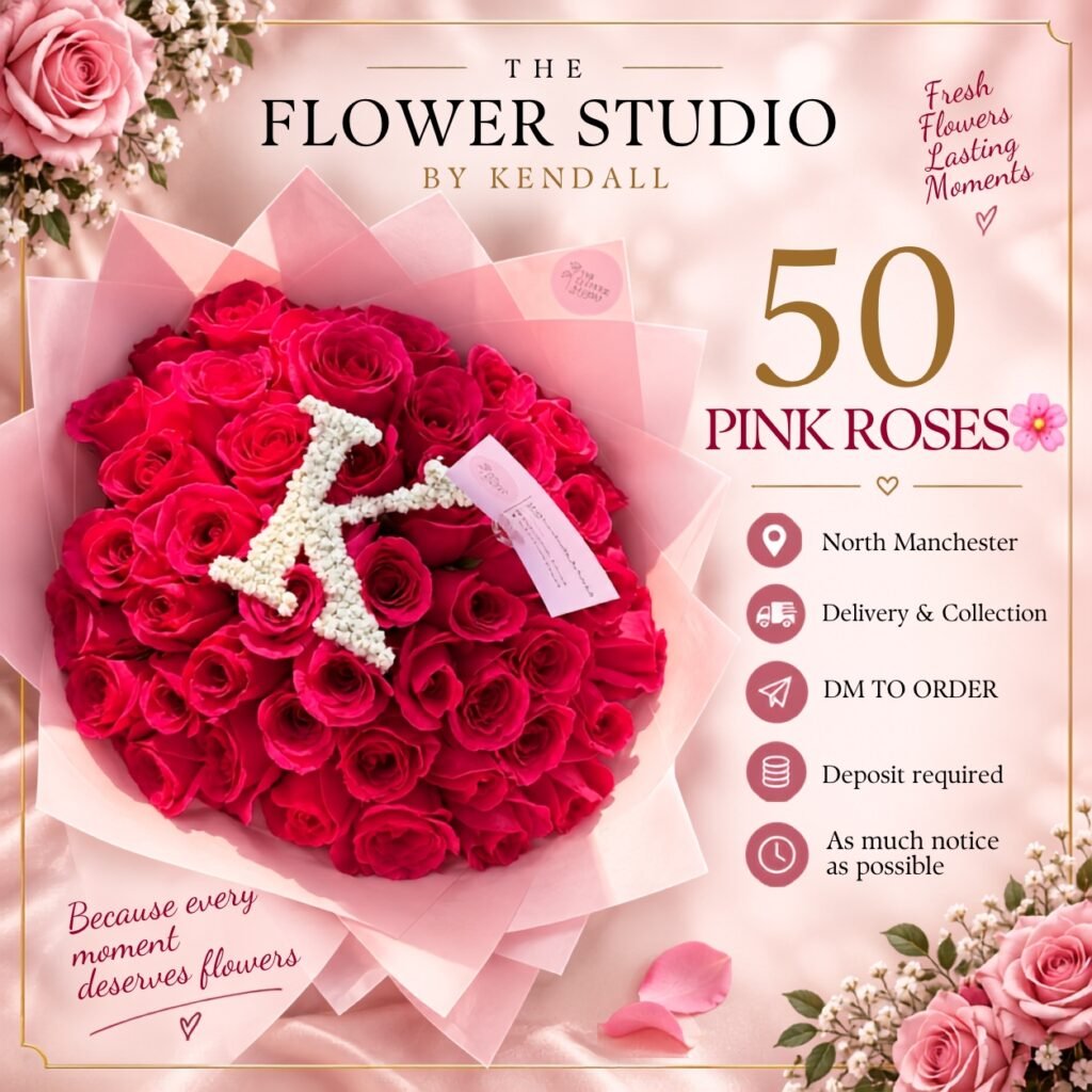 Pink rose florist social media campaign design by ML Media Co